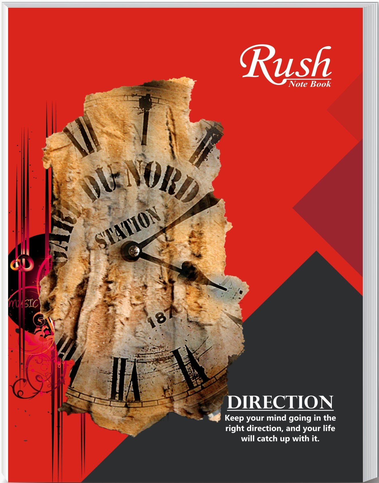 Rush 68 Pages Jumbo (24x18 cm) Notebook - Interleave with Hindi (Practical)